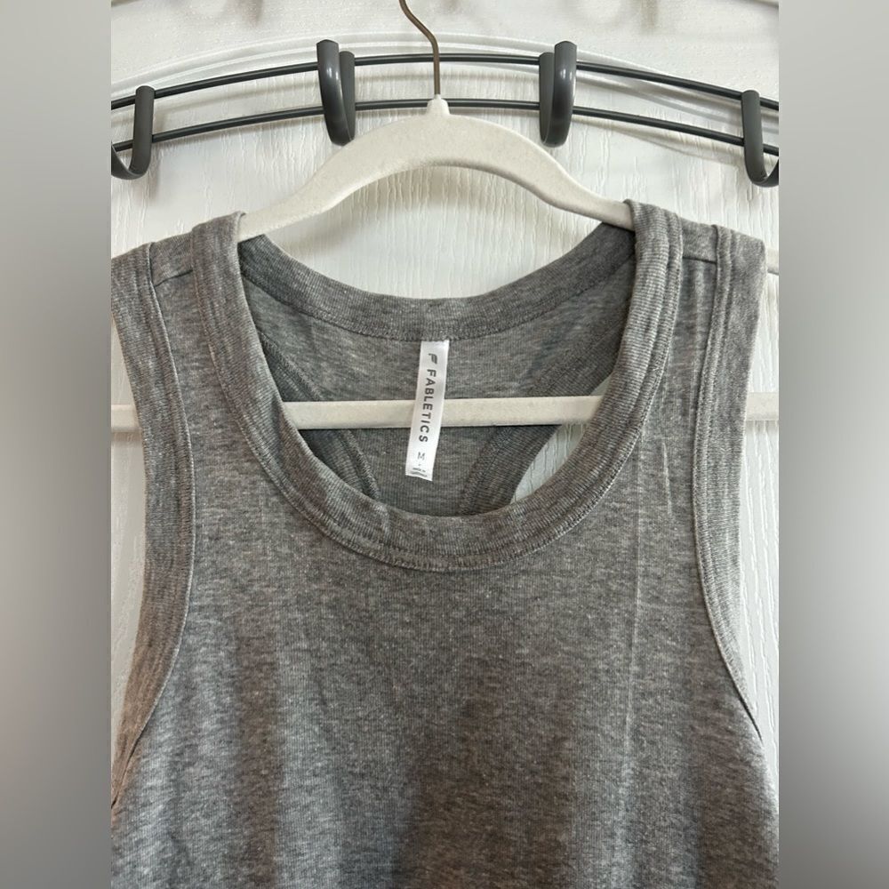Fabletics Gray Workout Athletic Racerback Tank To… - image 2